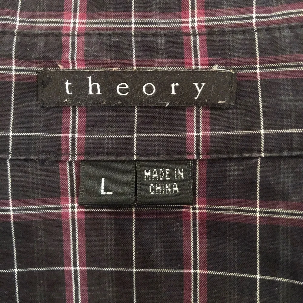 Theory Ruffle Button Up Shirt | Size Large - Picture 7 of 10